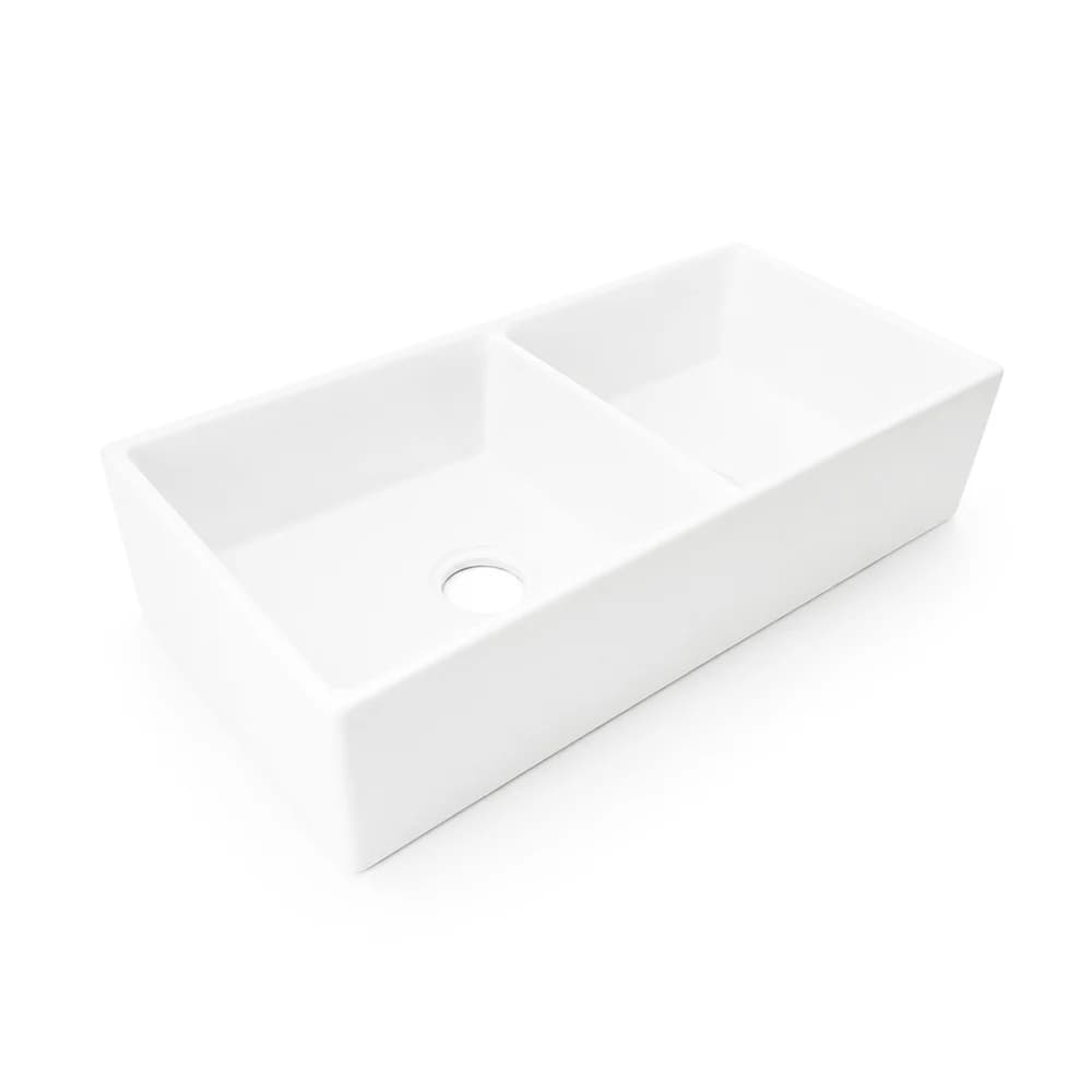 Two Tone Stone Butler Double Bowl Kitchen Sink