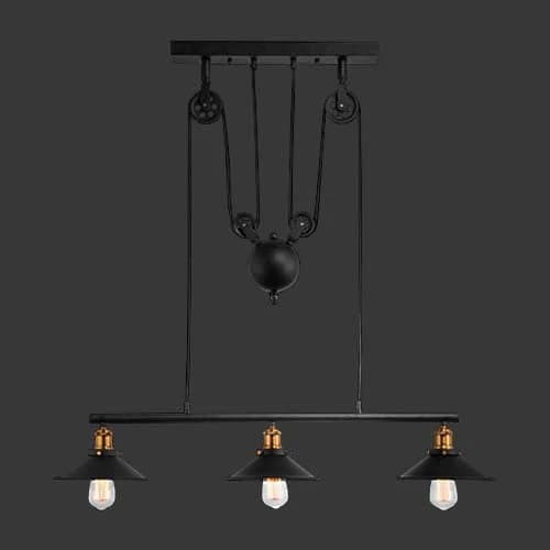 K. Light Rustic Adjustable Trio Pendant