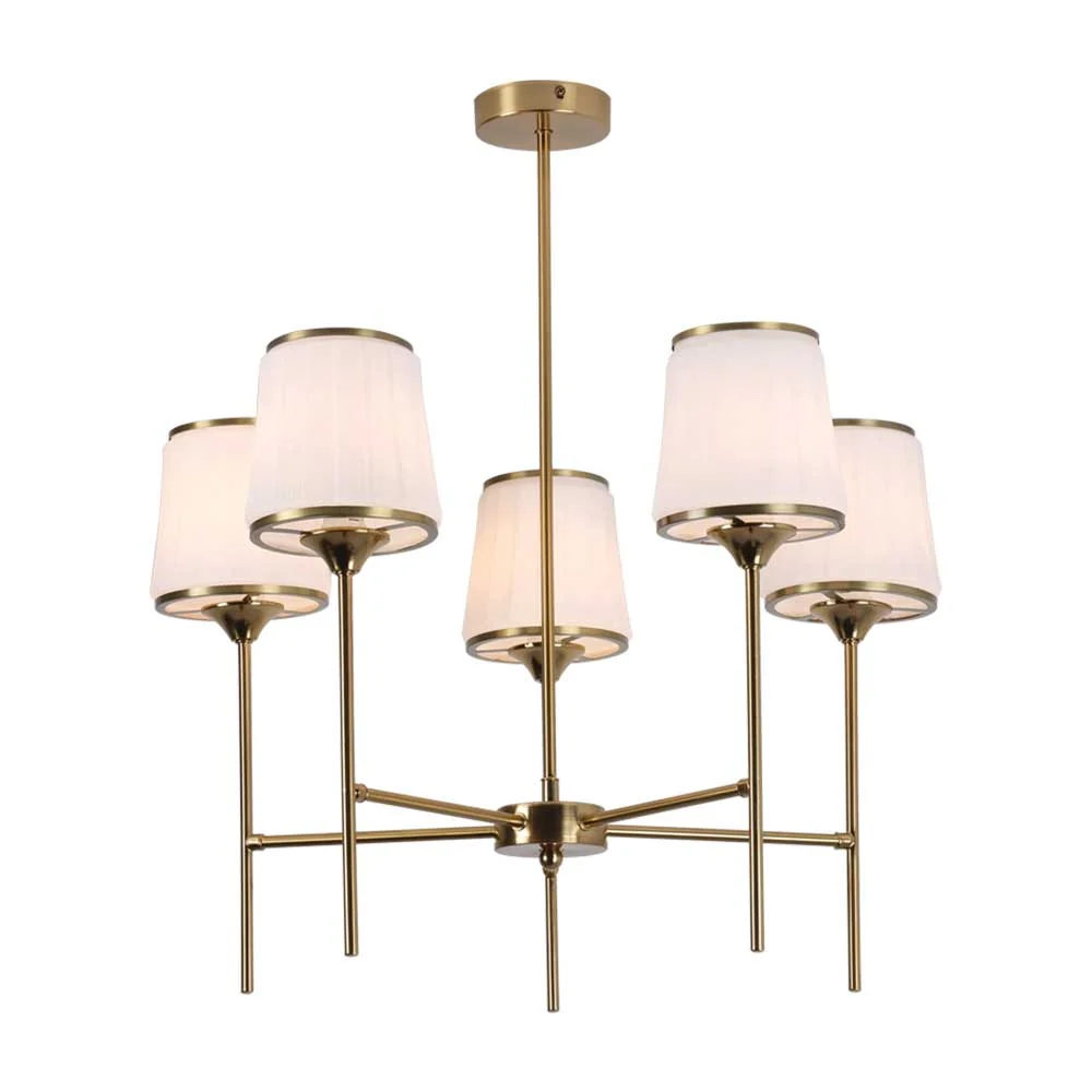 Bright Star Metal Chandelier 40W - Gold and White