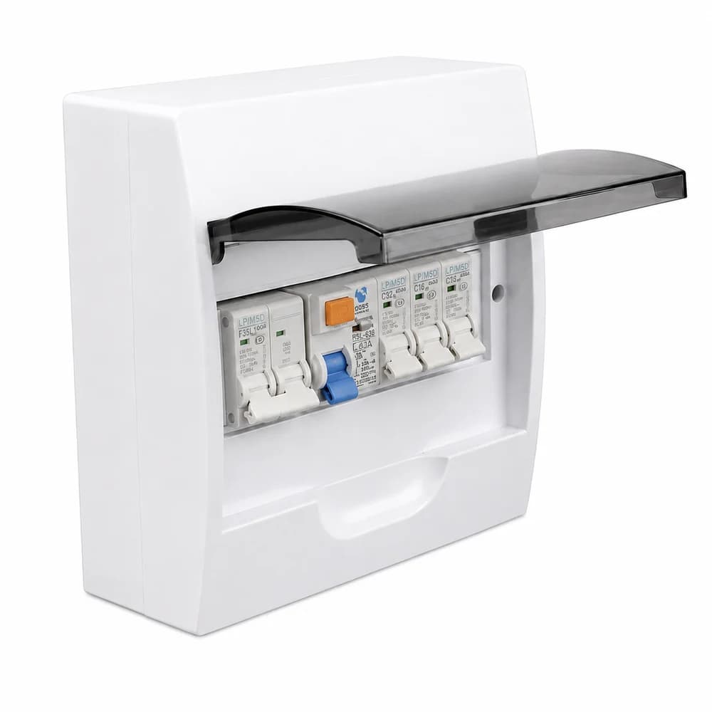 Tradeprice 8-Way DIN Surface Mount PVC Distribution Board + MCB Kit