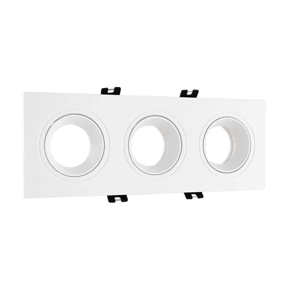 Bright Star Recessed Triple Downlight GU10 253x93mm - White