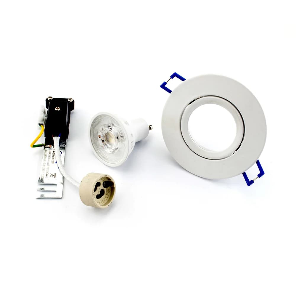 PioLED R202 Recessed Tilt Downlight Kit 5W 92mm - White