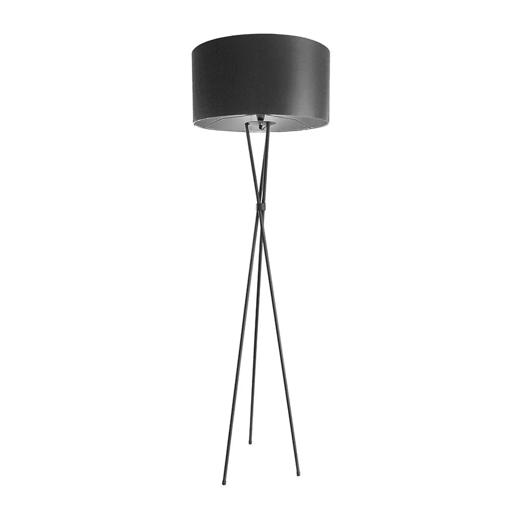 Wire World Tripod Mild Steel Floor Lamp - Charcoal Ferrograin / Dark Grey