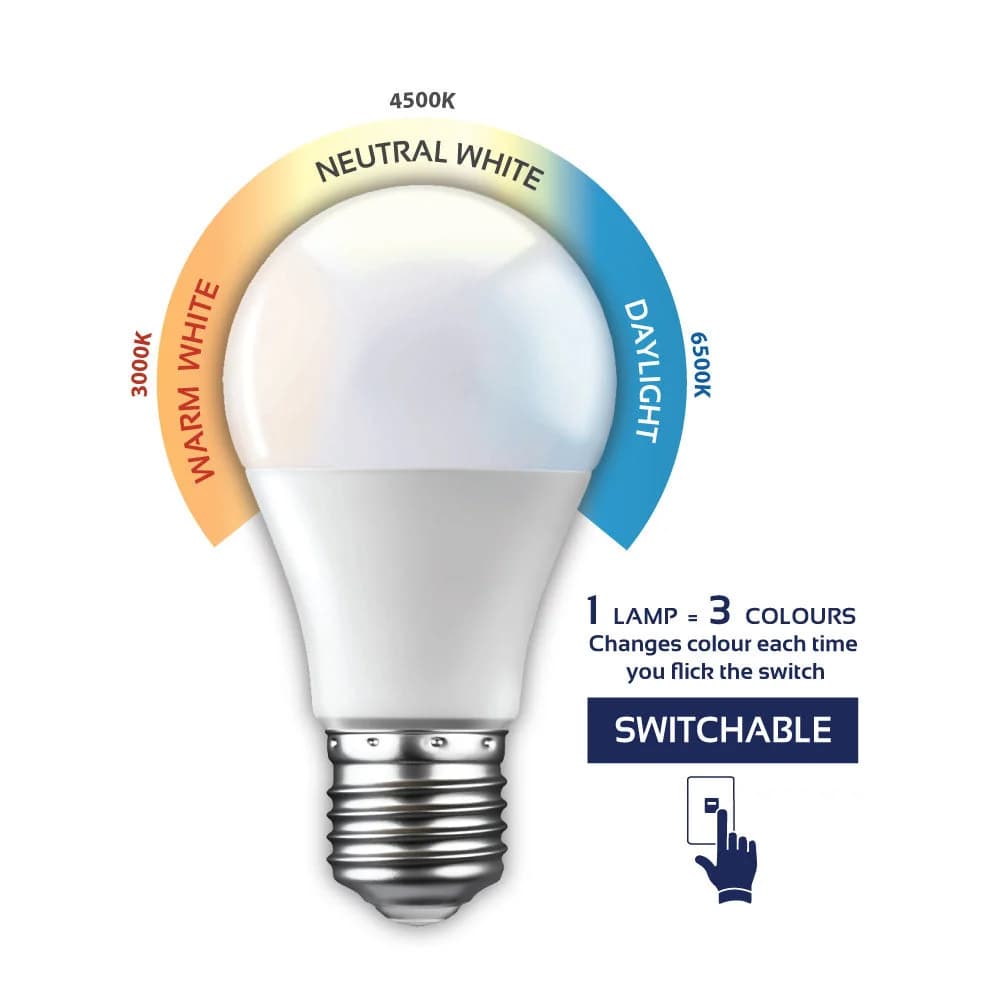 Eurolux LED Switchable Globe E27 7W 610lm 3CCT - Opal