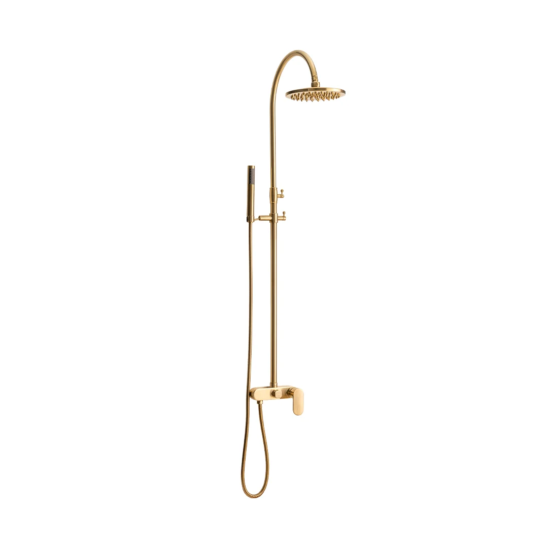 Trendy Taps Aurum Goose Neck Shower Set - Gold