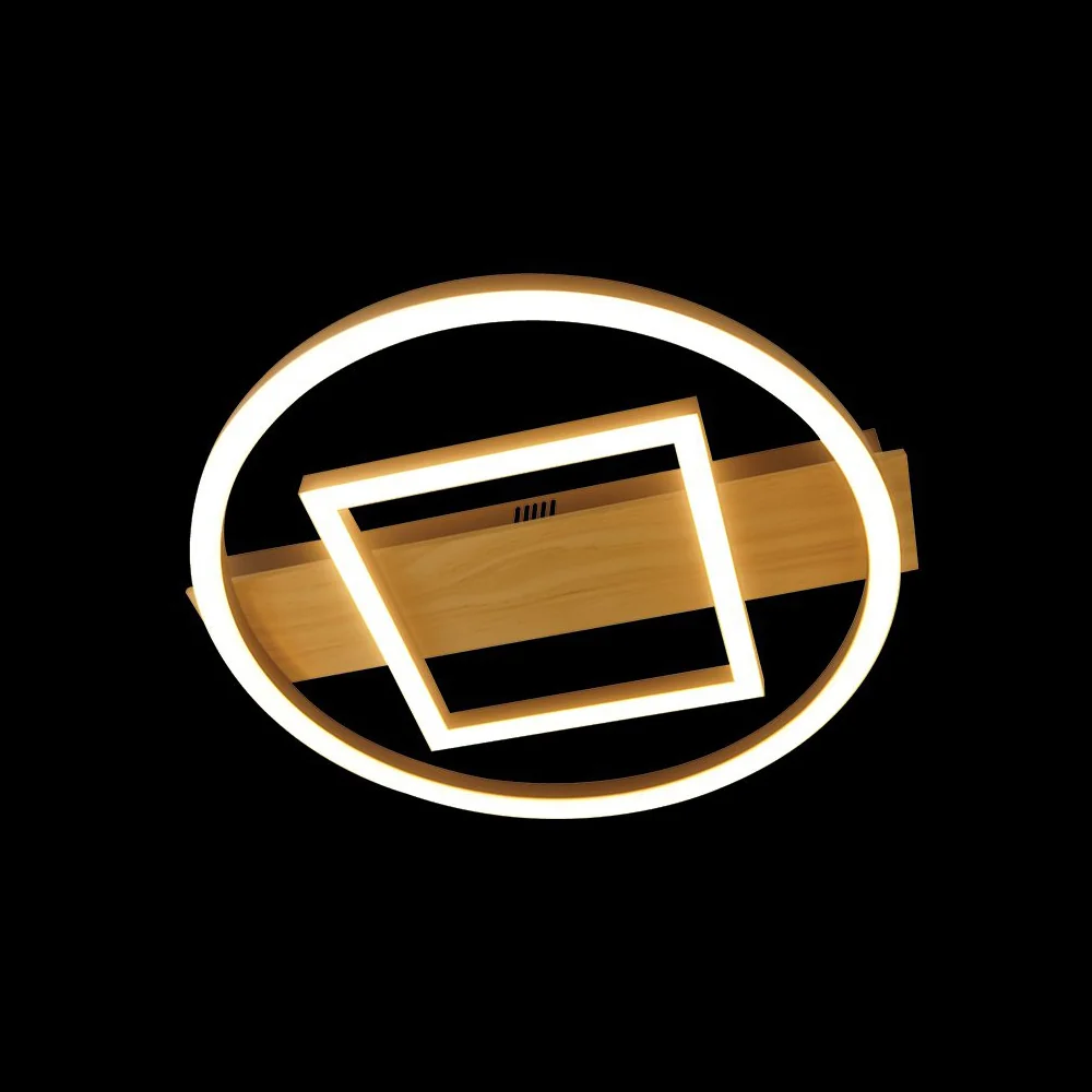 K. Light Saturn LED Ceiling Light 21W  3000K- Black / Wood Accent