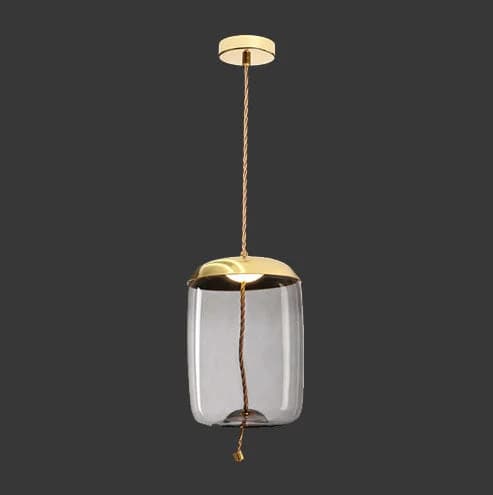 K. Light Bee Hive Glass & Rope LED Pendant 3000K - Smoke / Gold