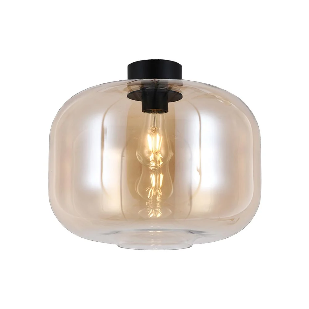 K. Light Keg Glass Ceiling Light - Amber
