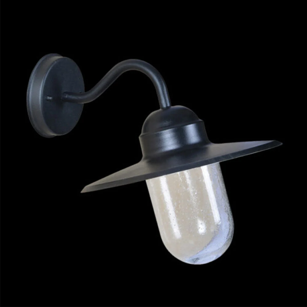 K. Light Chic Bracket Wide Brimmed Wall Light - Black