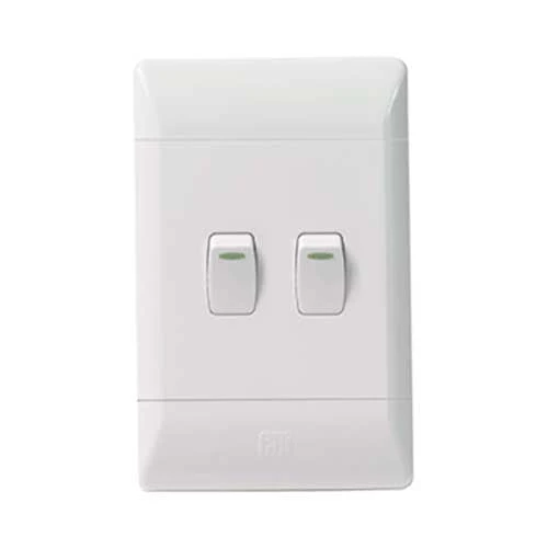CBi PVC 2 Lever 2-Way Light Switch 4x2 - White