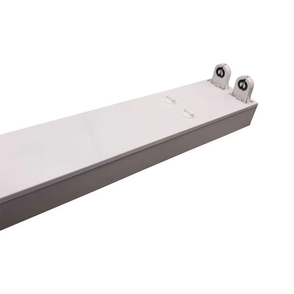 Tradeprice Open Channel Double Tube Wide Body 5FT Linear Fitting - White