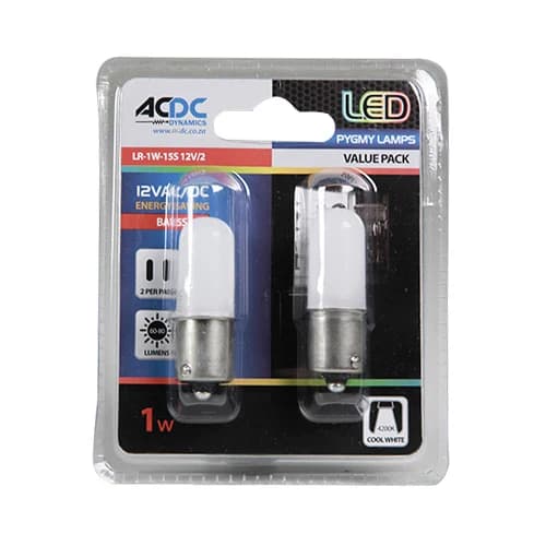 LED Pygmy Lamp BA15S 1W 12V 60-80lm 4200K (2)