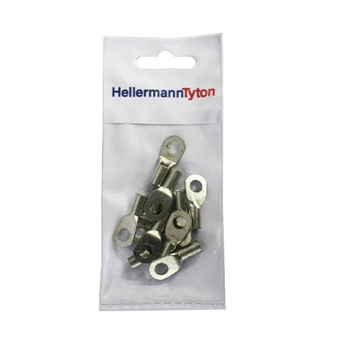 HellermannTyton Standard Cable Lugs HTB106 10mm Cable Size 6mm Stud (10)
