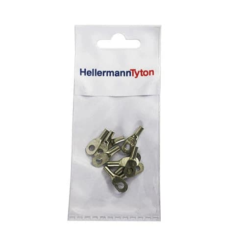 HellermannTyton Standard Cable Lugs HTB24 2.5mm Cable Size 4mm Stud (10)