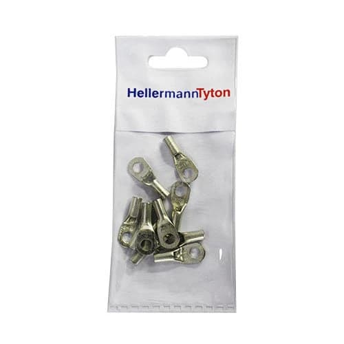 HellermannTyton Standard Cable Lugs HTB65 6mm Cable Size 5mm Stud (10)