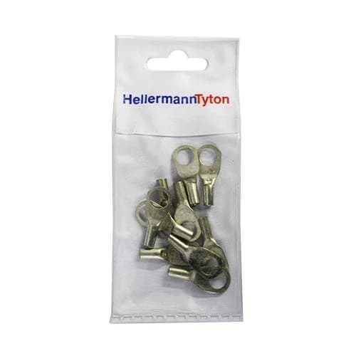 HellermannTyton Standard Cable Lugs HTB68 6mm Cable Size 8mm Stud (10)