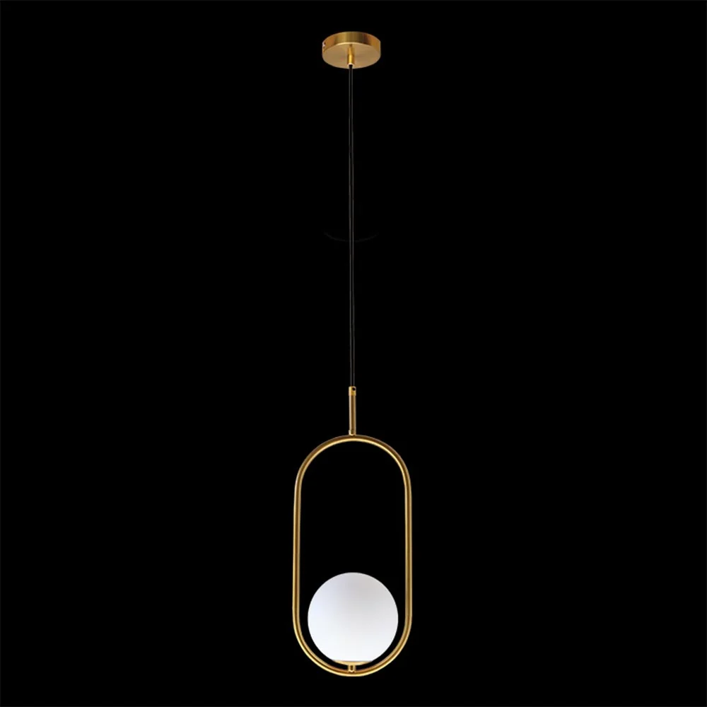 K. Light Oval Glass Pendant - Gold