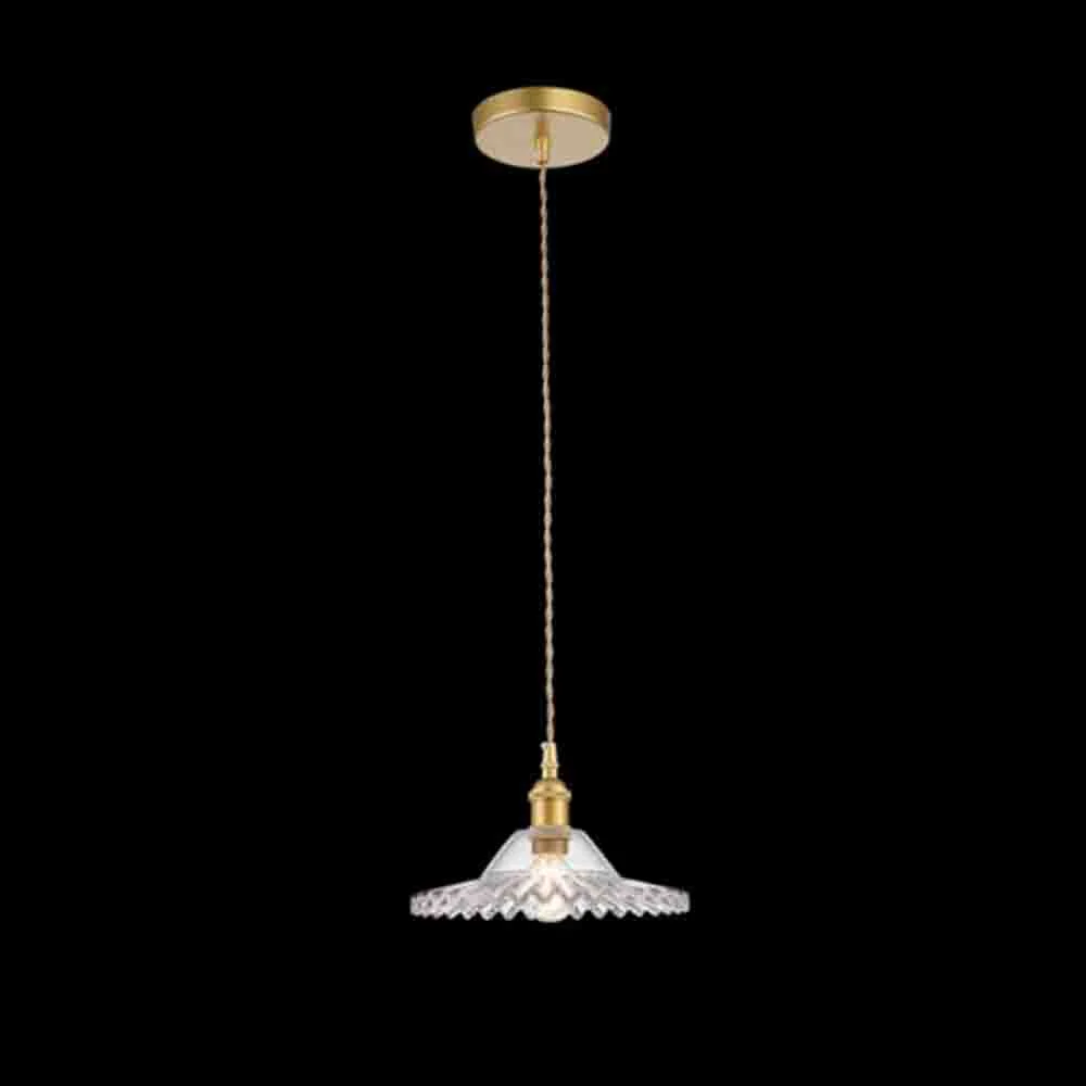 K. Light Vintage Cut Glass Pendant E14 40W - Satin Gold