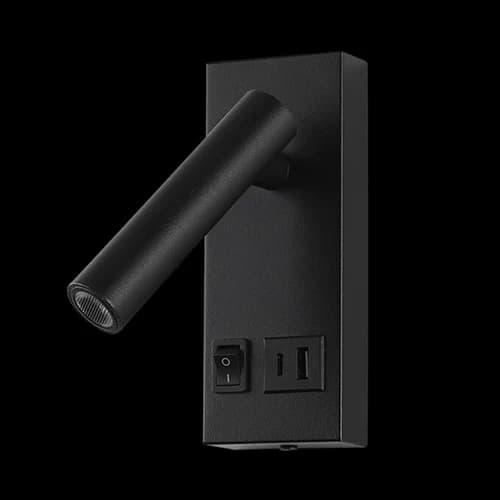 K. Light LED Reading Light with USB 2W 70lm 3000K - Black