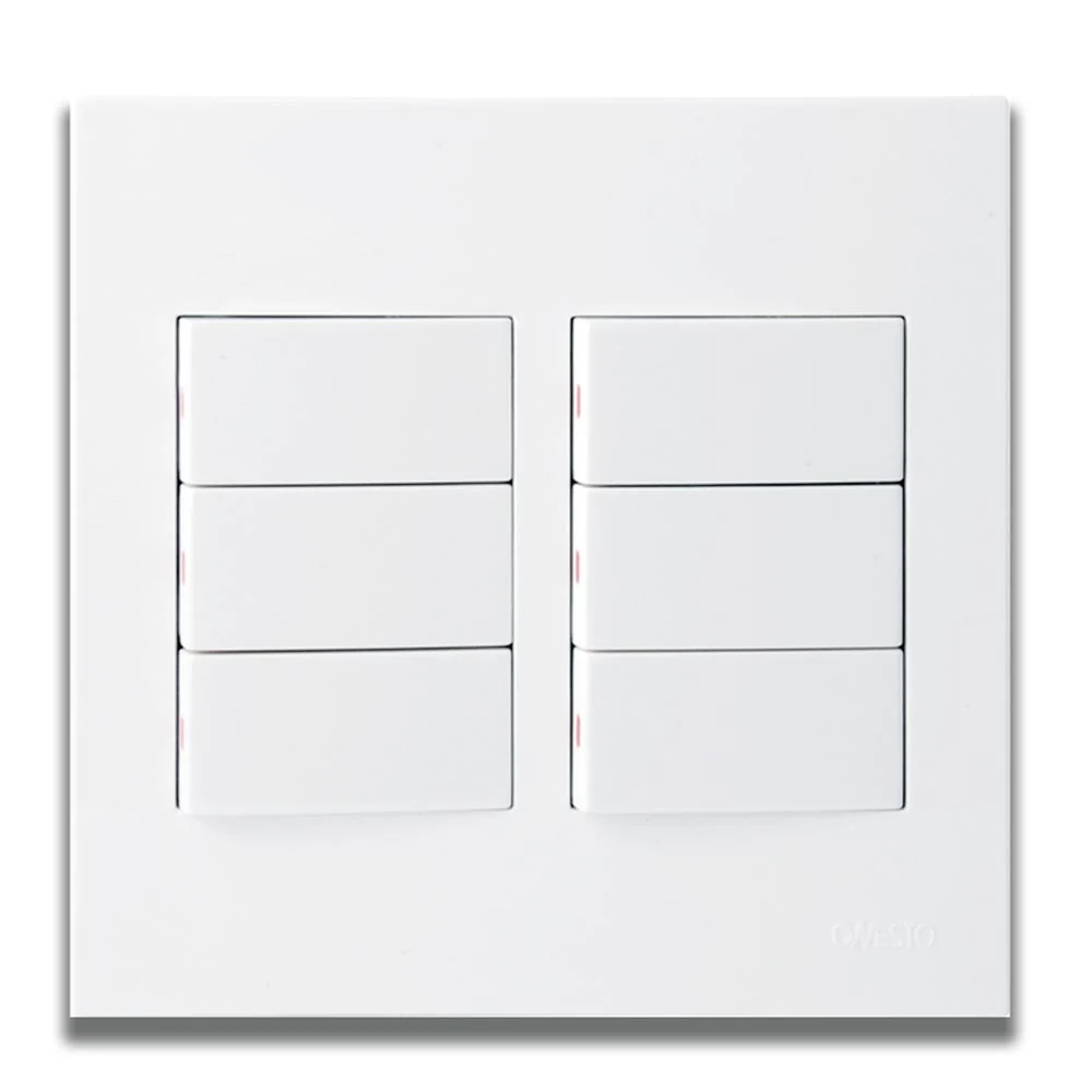 Onesto Matrix 6 Lever 1-Way Light Switch 4x4