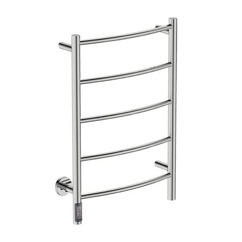 Bathroom Butler Natural 5 Bar Curved TDC Heated Towel Rail 500mm