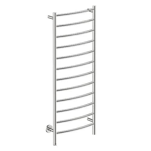 Bathroom Butler Natural 12 Bar Curved PTS Heated Towel Rail 500mm
