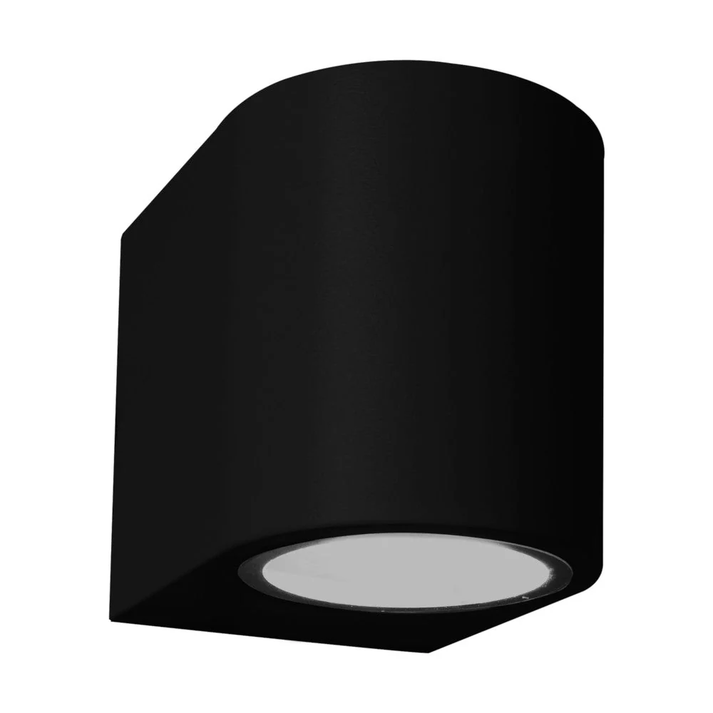 K. Light Coastal Round Down Facing Wall Light - Black