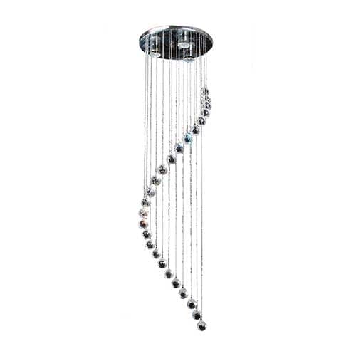 Bright Star Hanging Crystal Pendant - Chrome