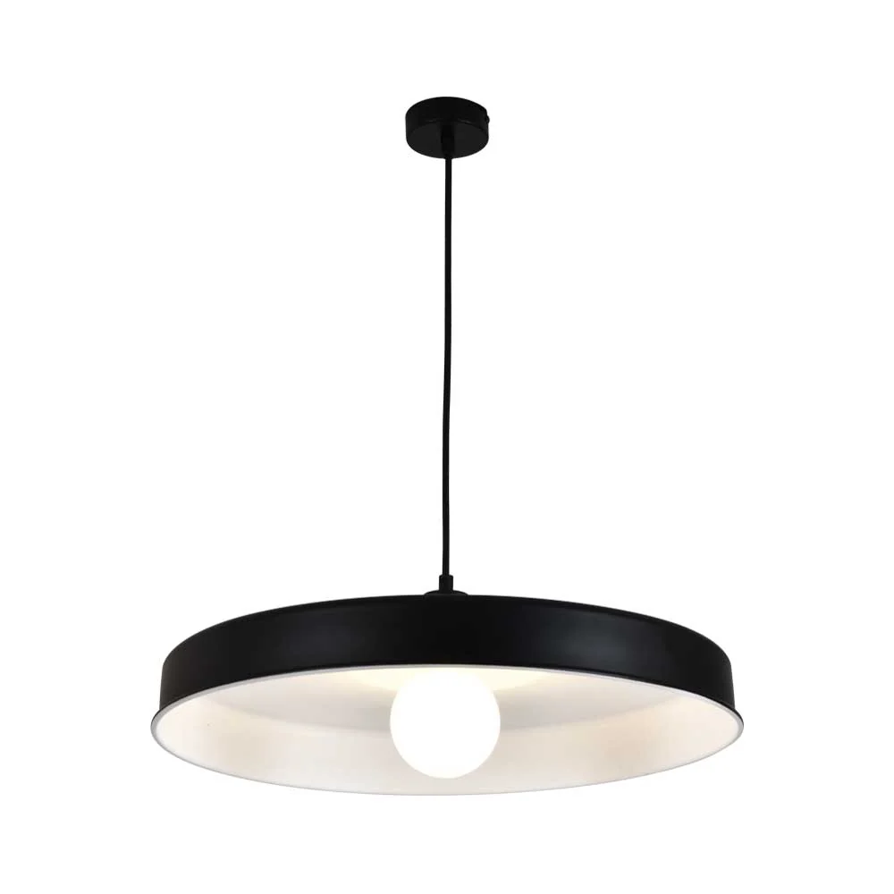 Bright Star Metal Cord Pendant with White Inner 40W - Black