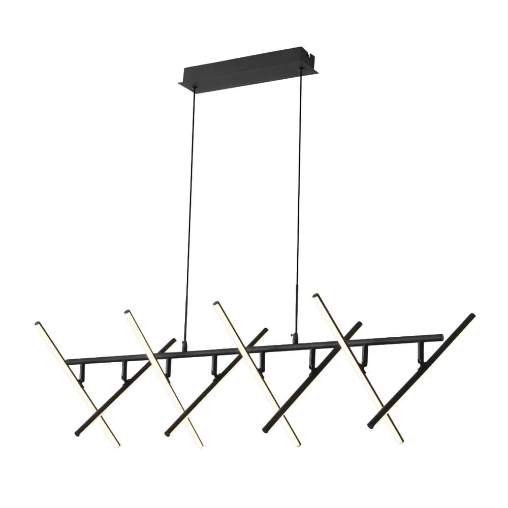 Bright Star LED Metal Pendant with Moveable Arms 32W 3CCT - Sand Black