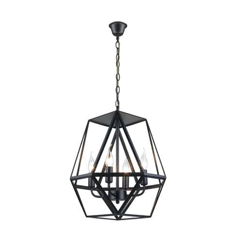 Bright Star 4 Light Metal Pendant - Black