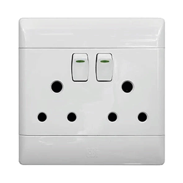 CBi PVC Double Switched Socket 4x4 - White