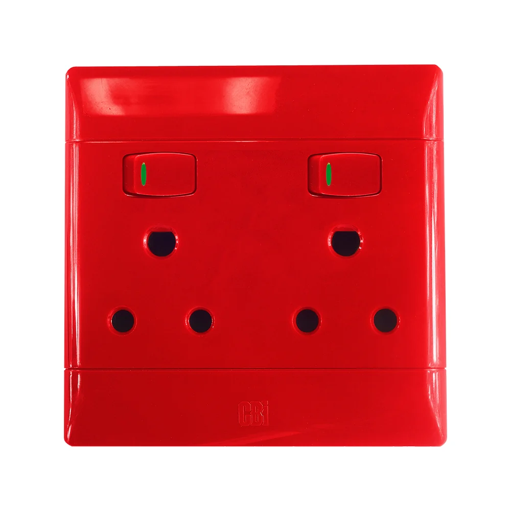 CBi PVC Double Switched Dedicated Socket 4x4 - Red