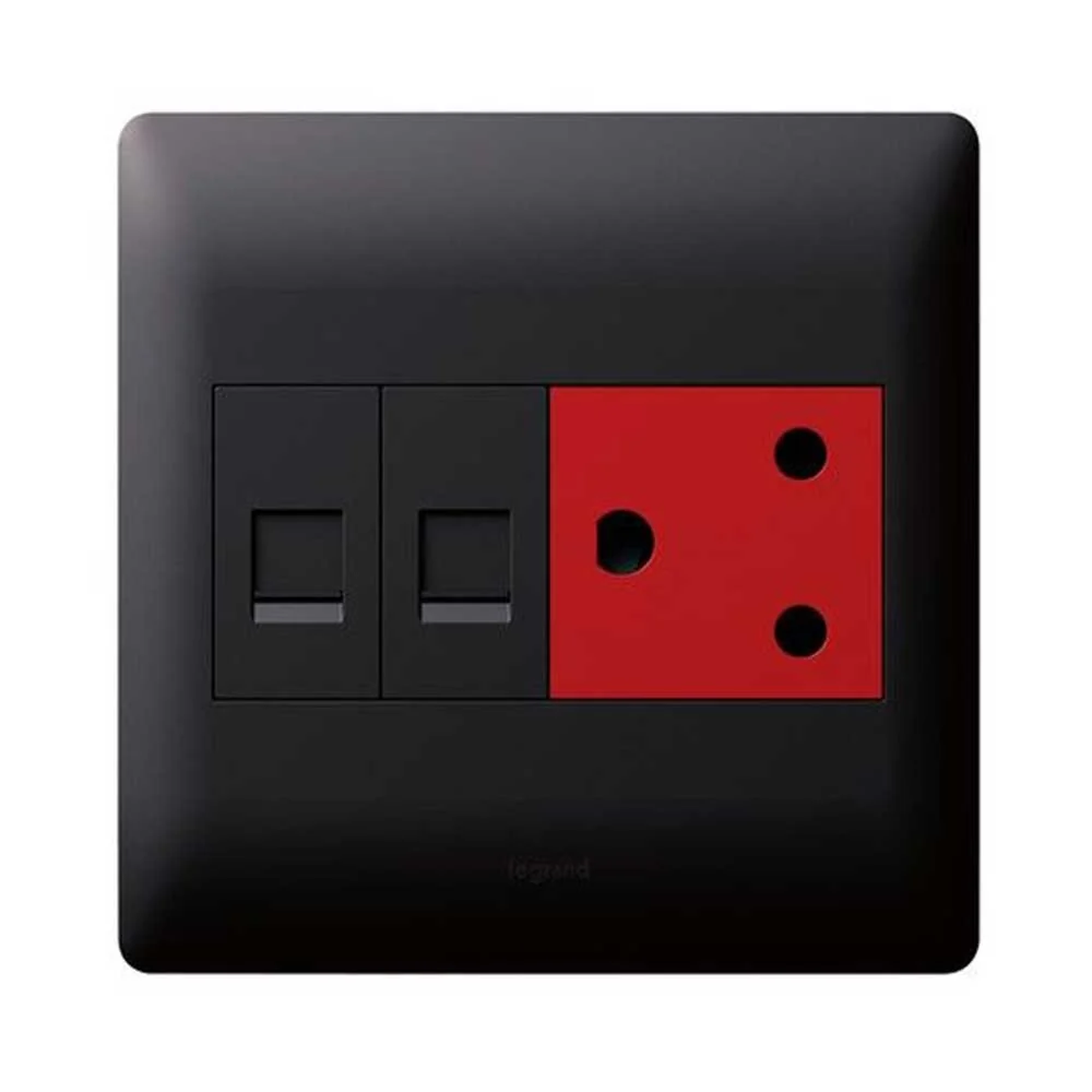 Legrand Ysalis Dedicated Socket + Double Data Socket 4x4 - Black