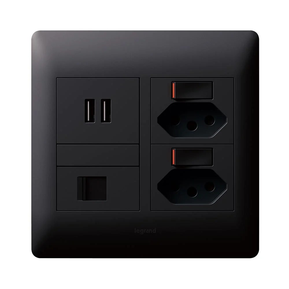Legrand Ysalis Network Slimline USB-A Combo Socket 4x4