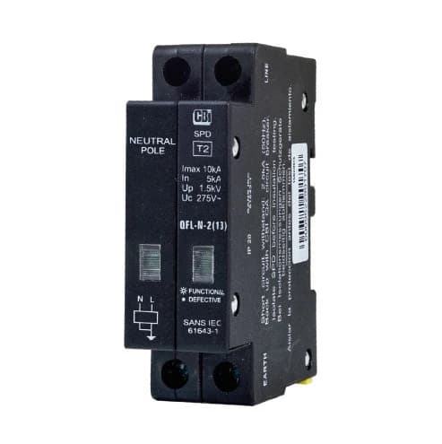 CBi QFLN-2(13) Mini Rail Surge Protector with Indication 1P+N 275V 10kA