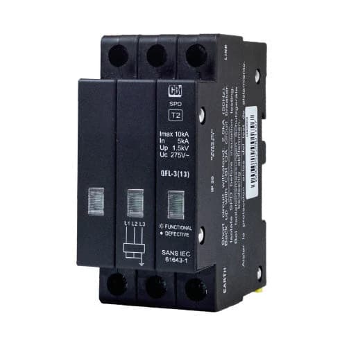CBi QFL-3(13) Mini Rail Surge Protector with Indication 3P 275V 10kA