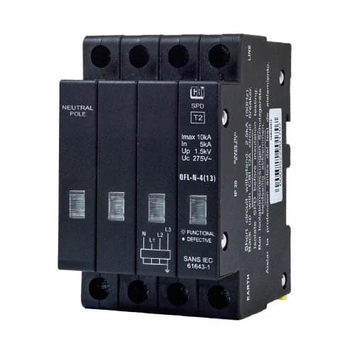 CBi QFLN-4(13) Mini Rail Surge Protector with Indication 3P+N 275V 10kA