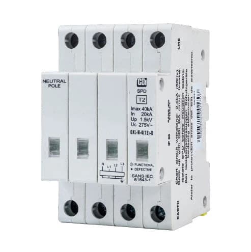 CBi QKLN-4(13)D DIN Rail Surge Protector with Indication 3P+N 275V 40kA