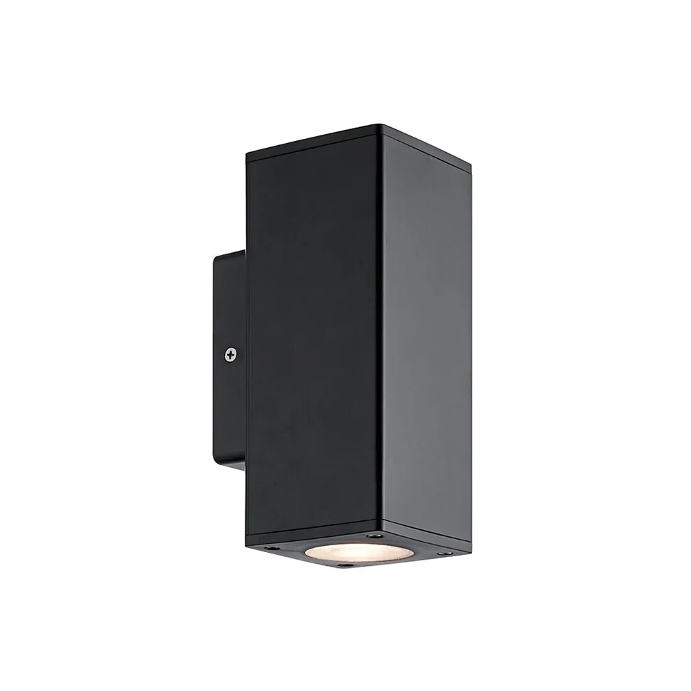 PioLED Sylo Up & Down Square Wall Light - Matt Black