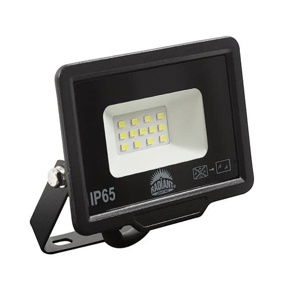 Radiant LED Die-Cast Aluminium Floodlight 10W 900lm 6500K - Black