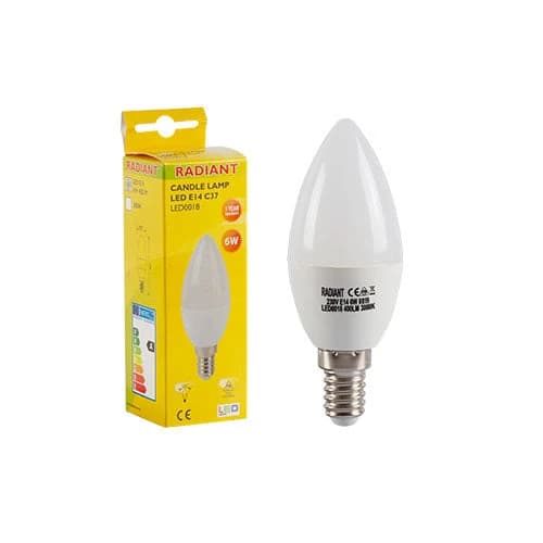 Radiant LED Candle Bulb E14 7W 630lm 3000K - Frosted