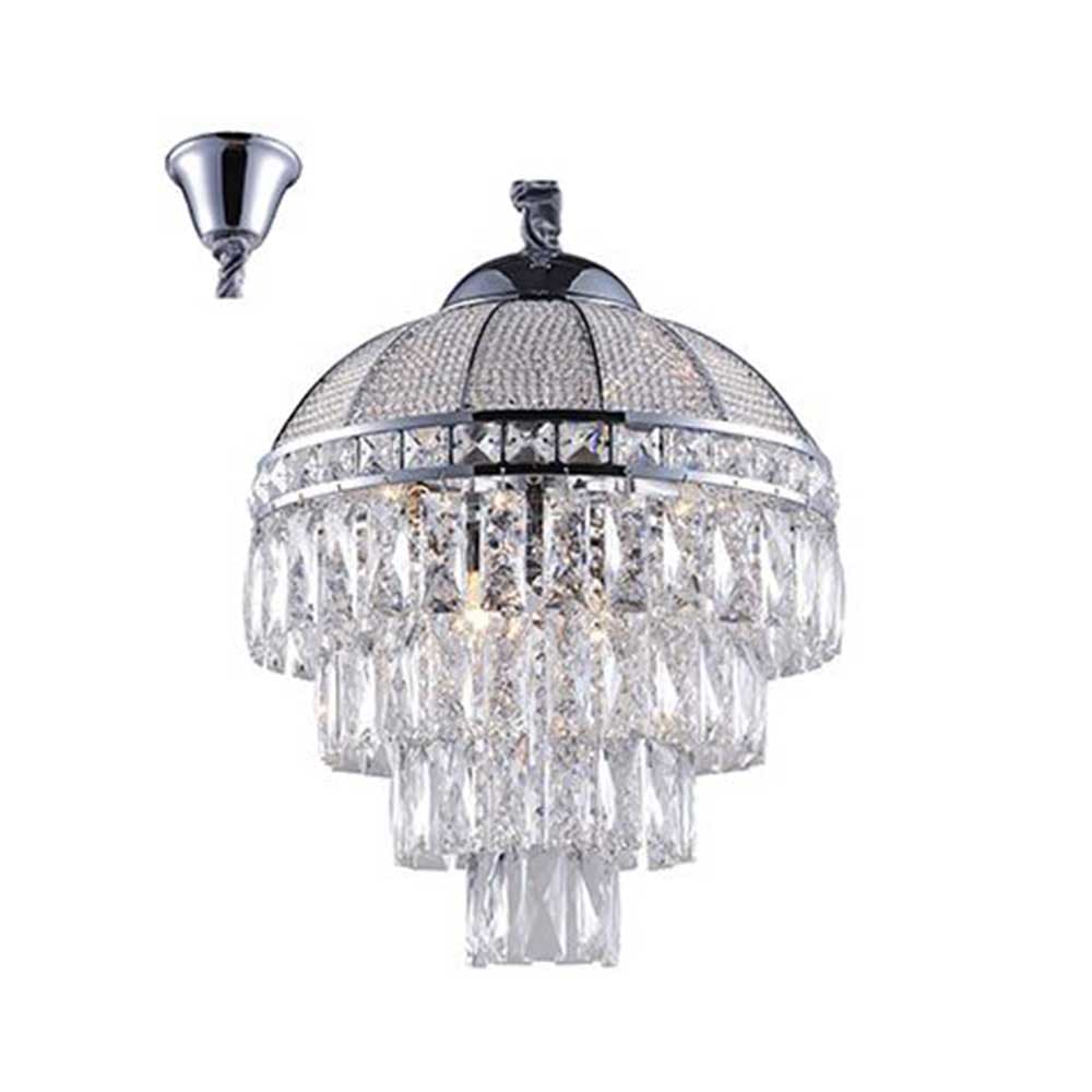 Radiant Crystal Tiered 4 Light Pendants - Crystal