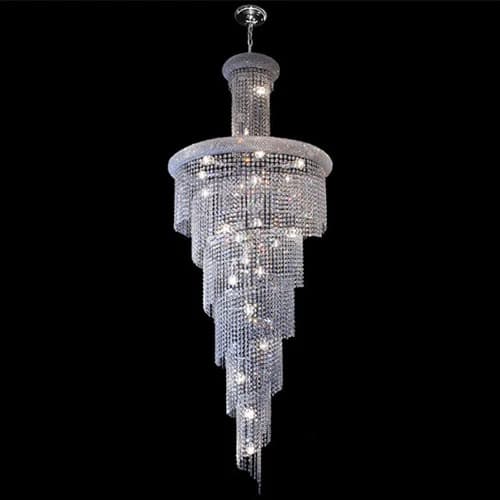 K. Light Spiral Drop Crystal Chandelier