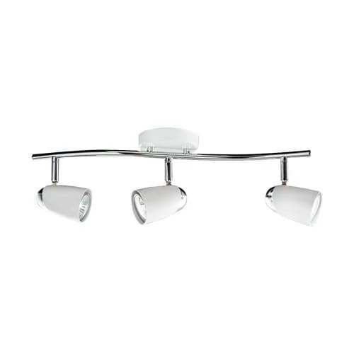 Bright Star White and Polished Chrome Triple Spotlight