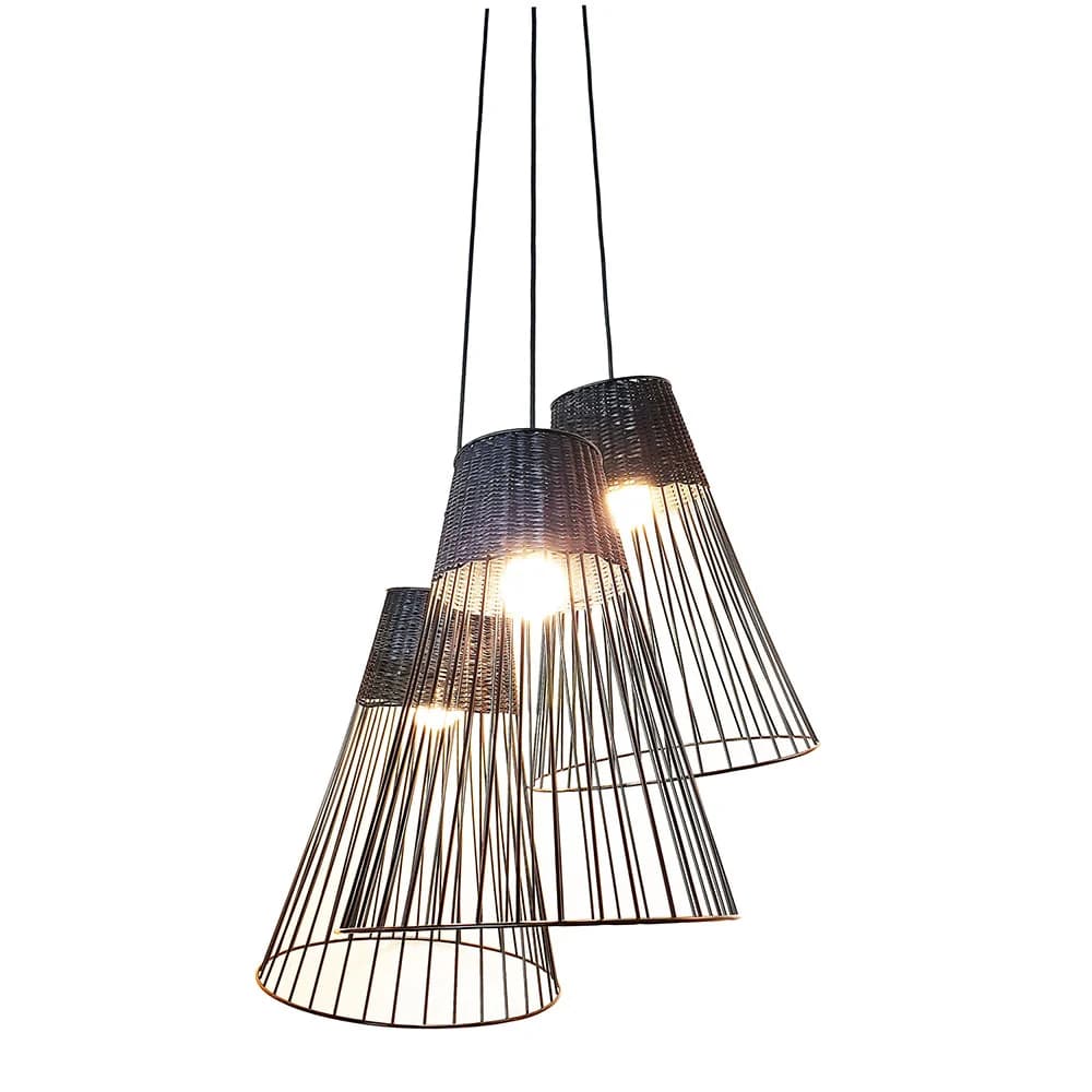 Wire World 3 Light Cone Cluster Wired Pendant