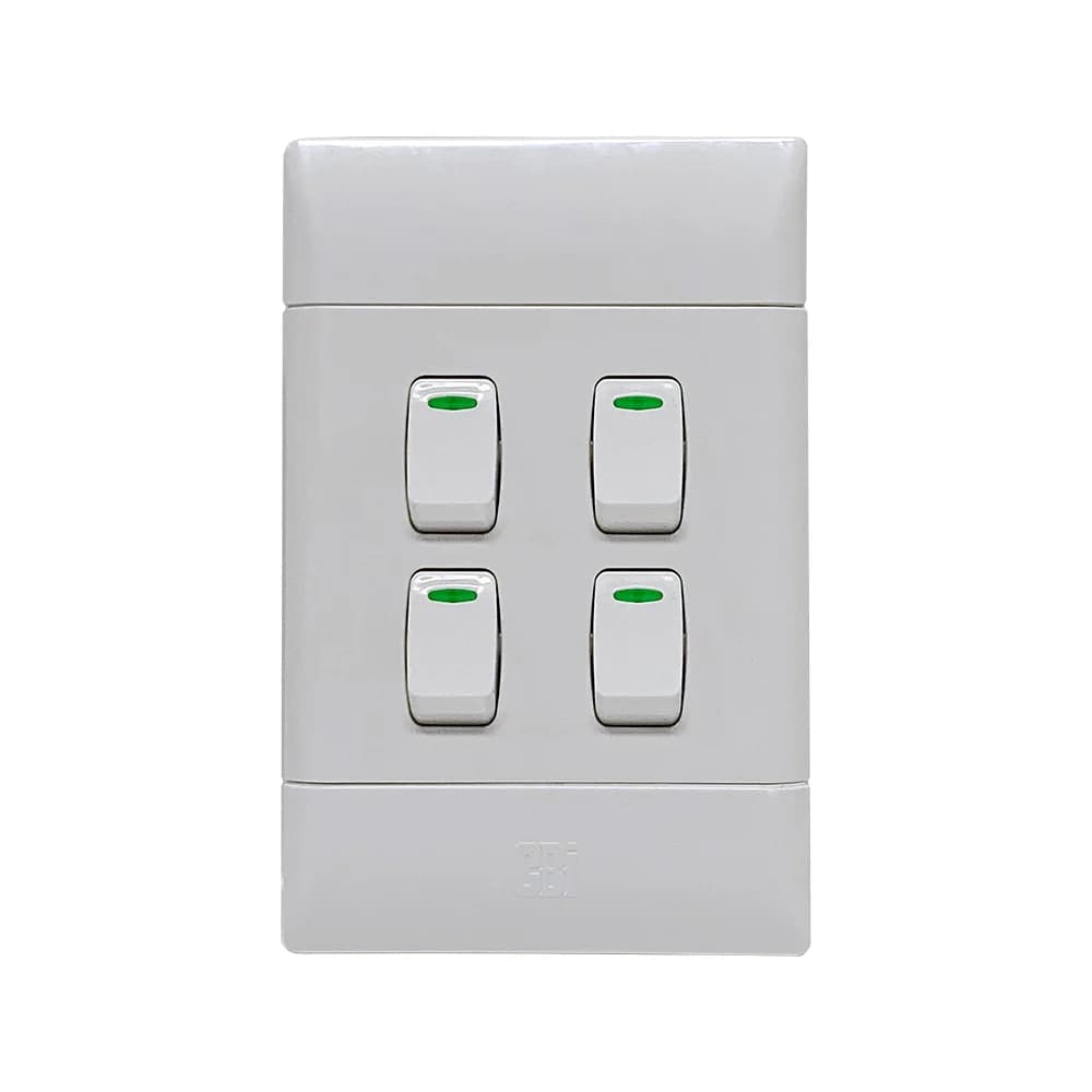 CBi Switch Ultra 4 Lever 1-Way Light Switch 4x2