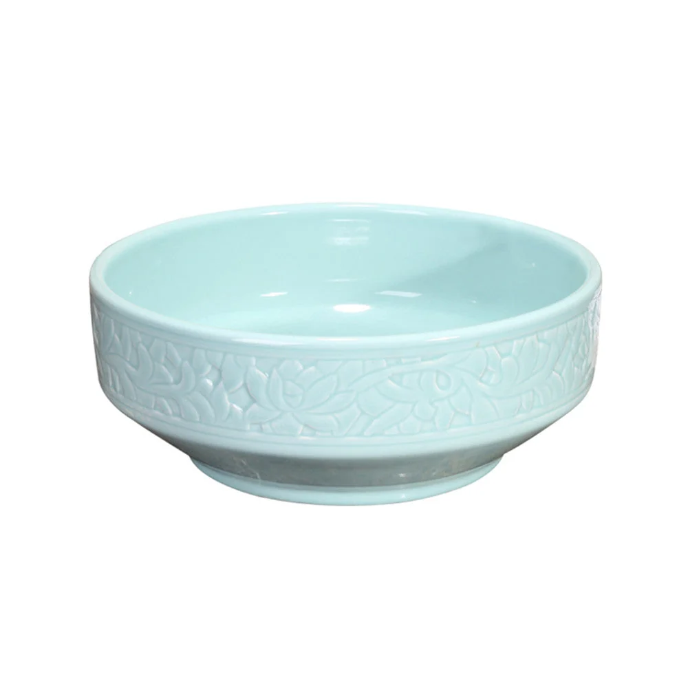 Trendy Taps Vas Engraved Countertop Vanity Basin - Duck Egg Blue