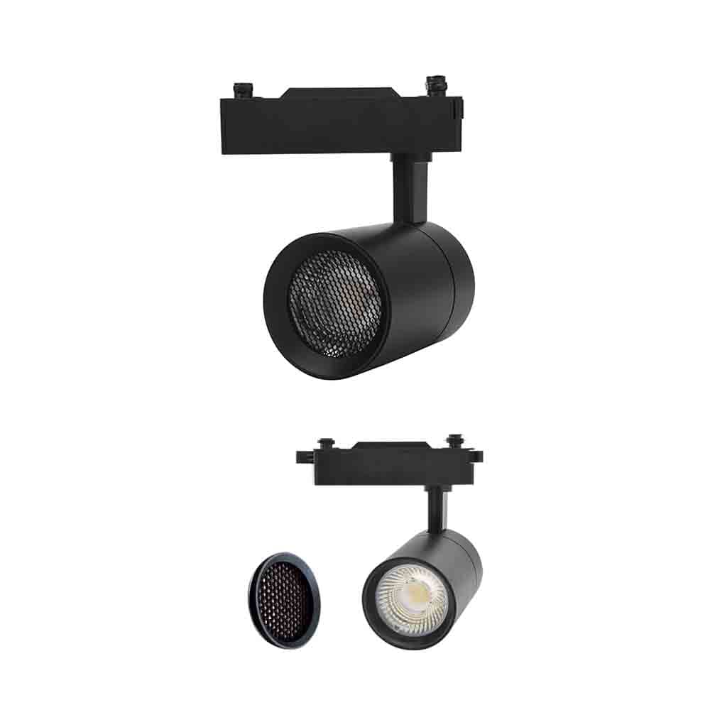 PioLED Bazuka 3 Wire LED Track Light with Removable Honeycomb 35W 3500lm 3CCT