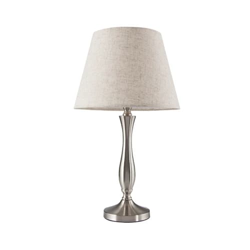 Bright Star Hessian Shade Table Lamp - White